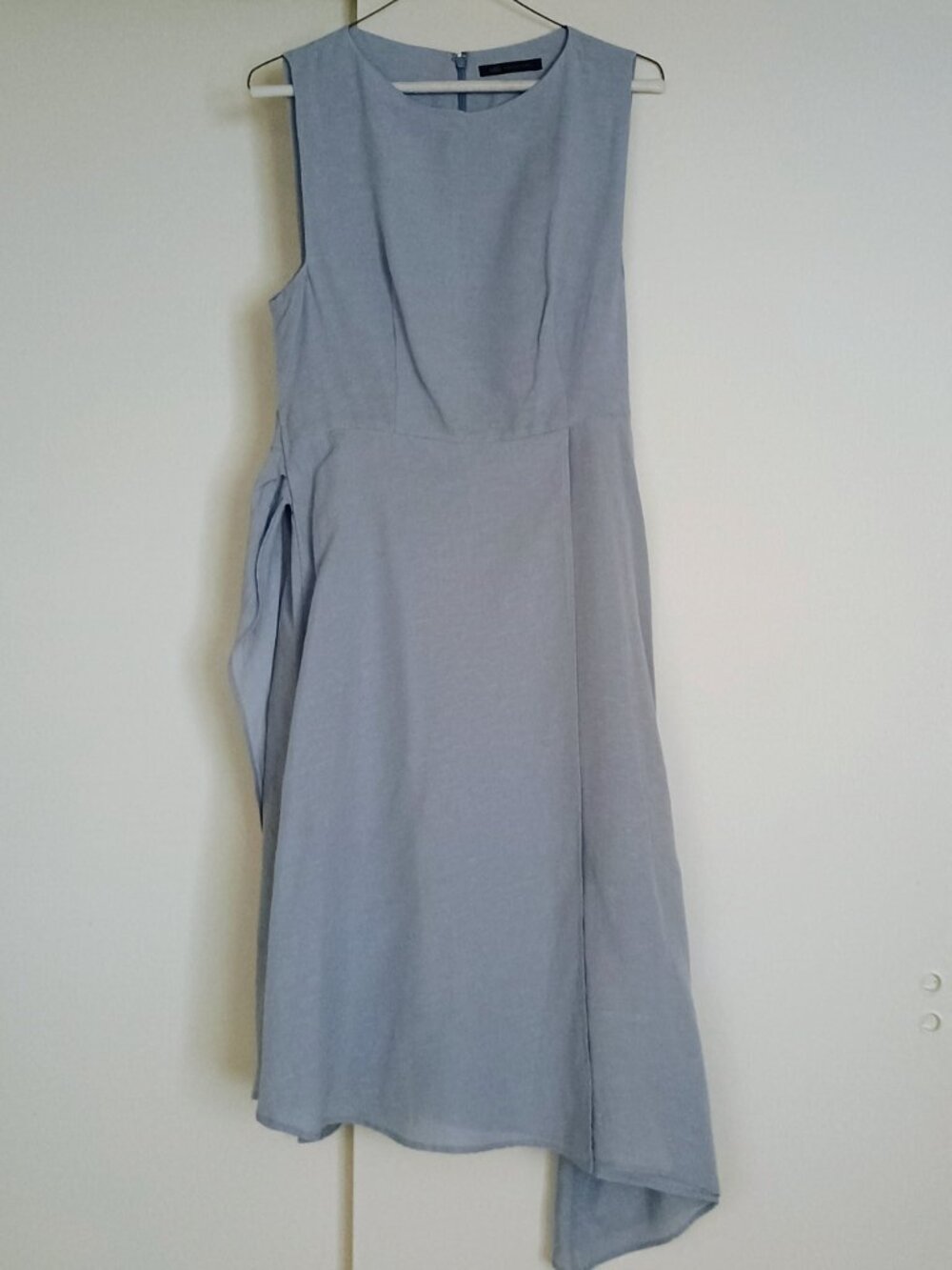 Marks & Spencer M&S Collection light blue dress with asymmetrical hemline.